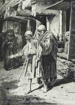 Un mendigo ciego (1878) de Leopold Muller. (Wikicommons)